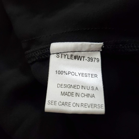 UNIQ Black Sheer Hi-Lo Zipper Embellished Henley Top S - Picture 5 of 6